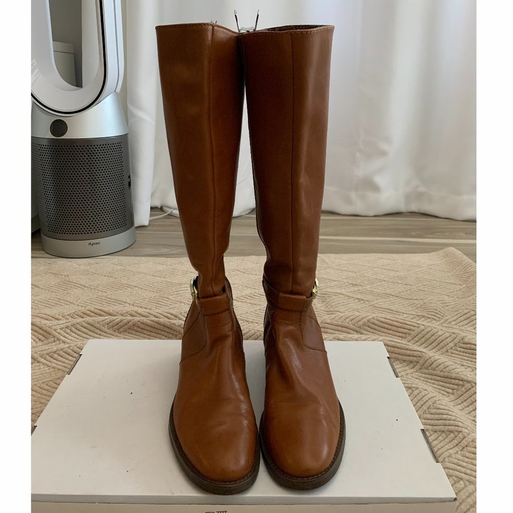 Etienne Aigner Cognac Leather Riding boots